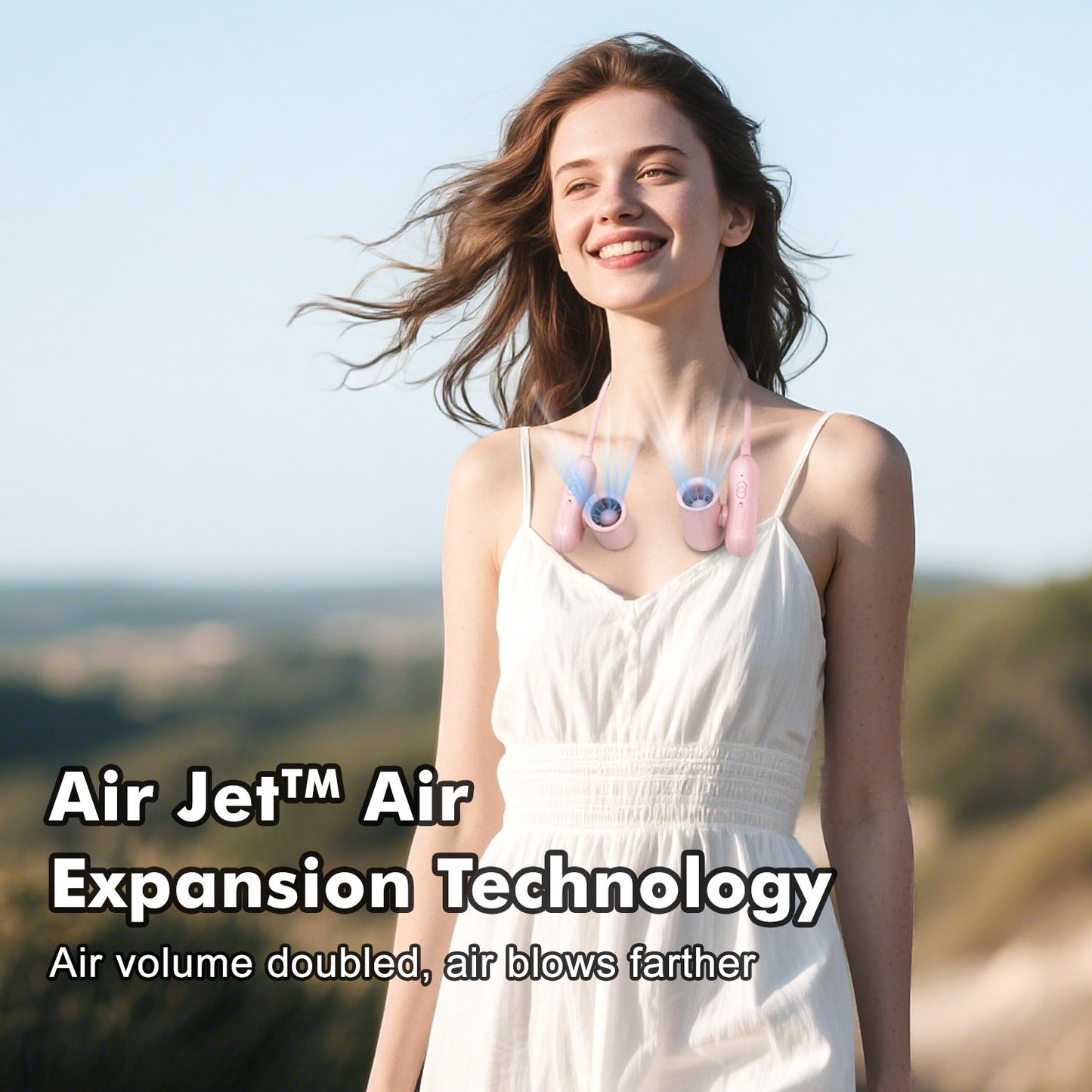 Neck Fan Battery Operated Hand-Free Wearable Personal Fan